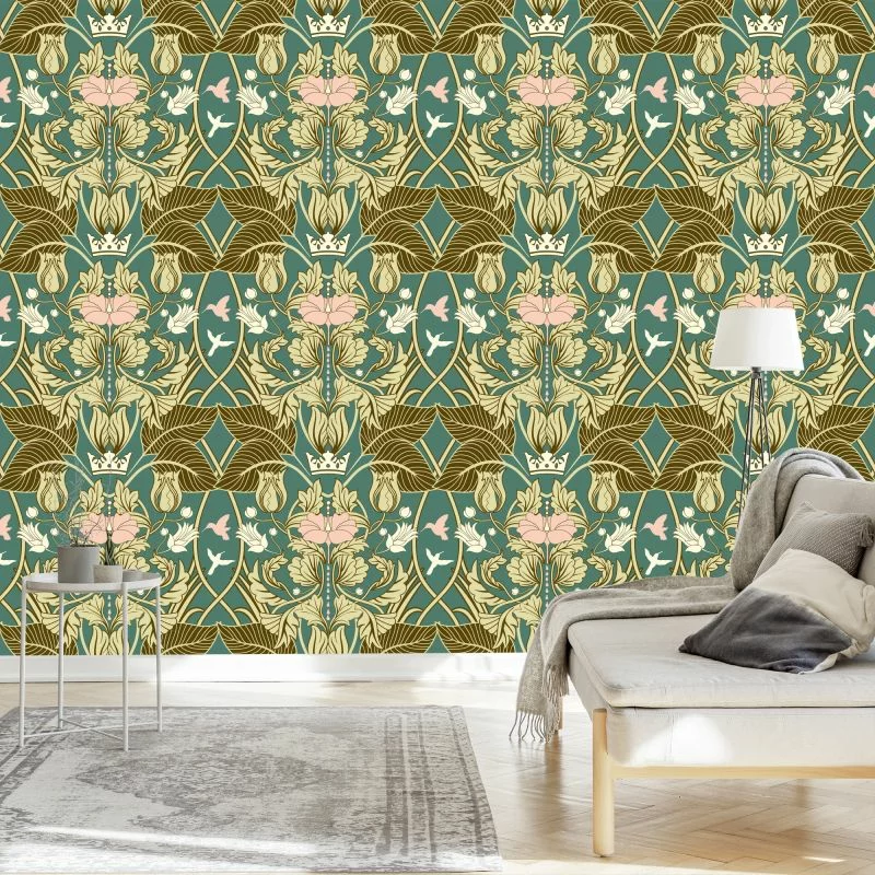 Tapeta Roślinne Ornamenty Retro - obrazek 1