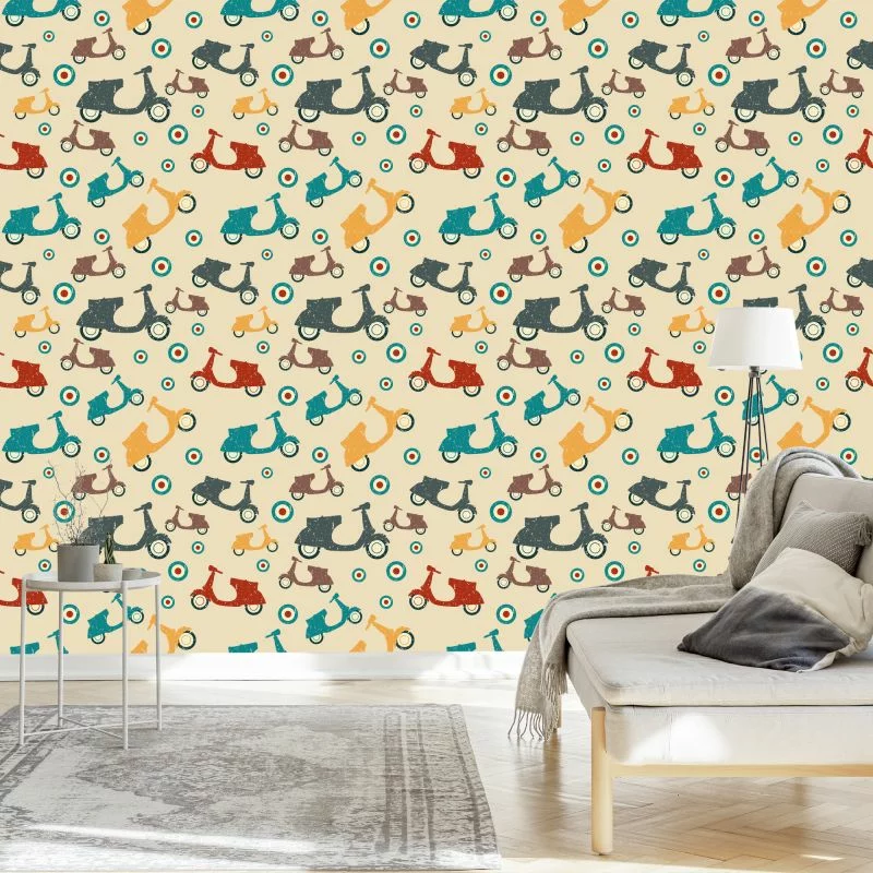 Tapeta Skutery W Stylu Vintage - obrazek 1