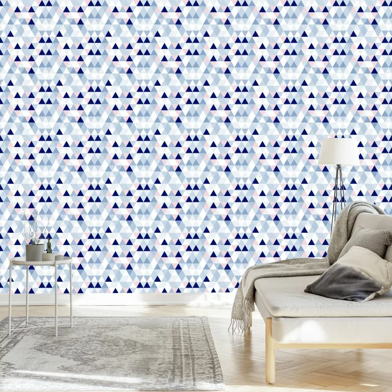 Tapeta Geometryczna - Trójkąty W Pastelowych Barwach - obrazek 1