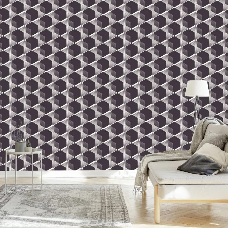 Tapeta Modernistyczne Sześciokąty - Efekt 3D - obrazek 1