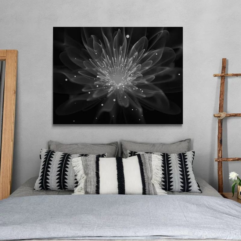 Obraz - kwiat jednej nocy - czarno-biały - obrazek 1