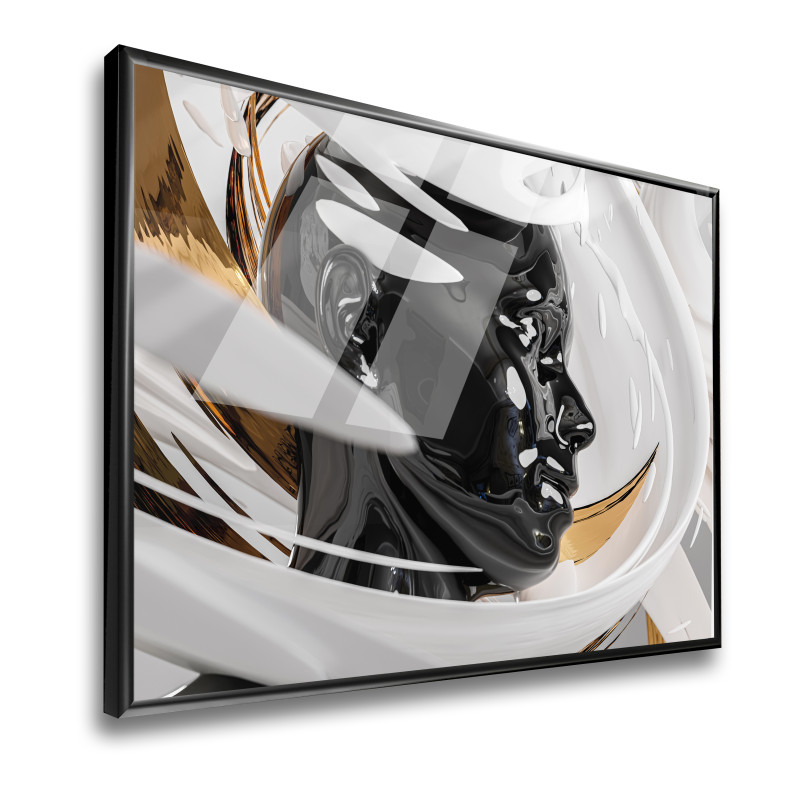 Obraz na szkle w czarnej ramie - odbicie