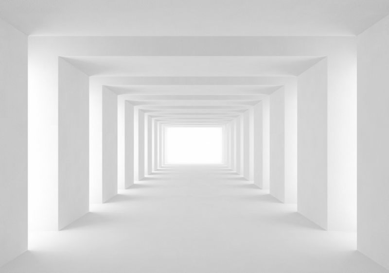 Fototapeta 3D Bielo sivý tunel