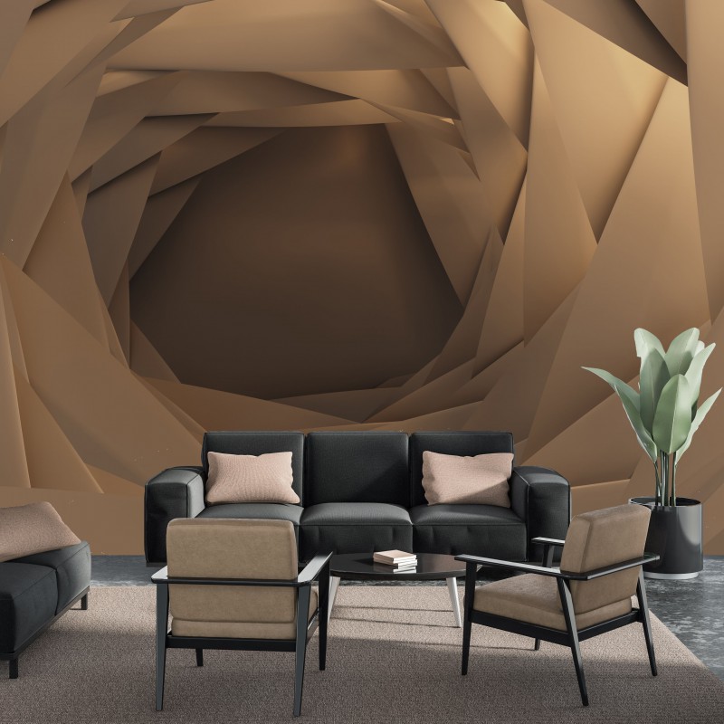 Fototapeta 3D Abstraktný tunel hnedý