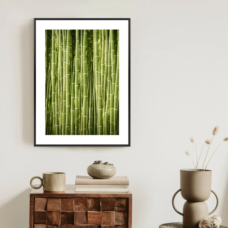 Plakat w ramie - płot z bambusa - obrazek 1