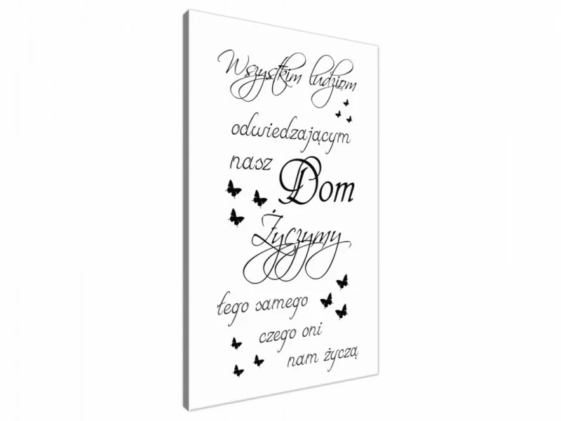 obraz z napisami - odwiedzającym nasz dom - obrazek 1