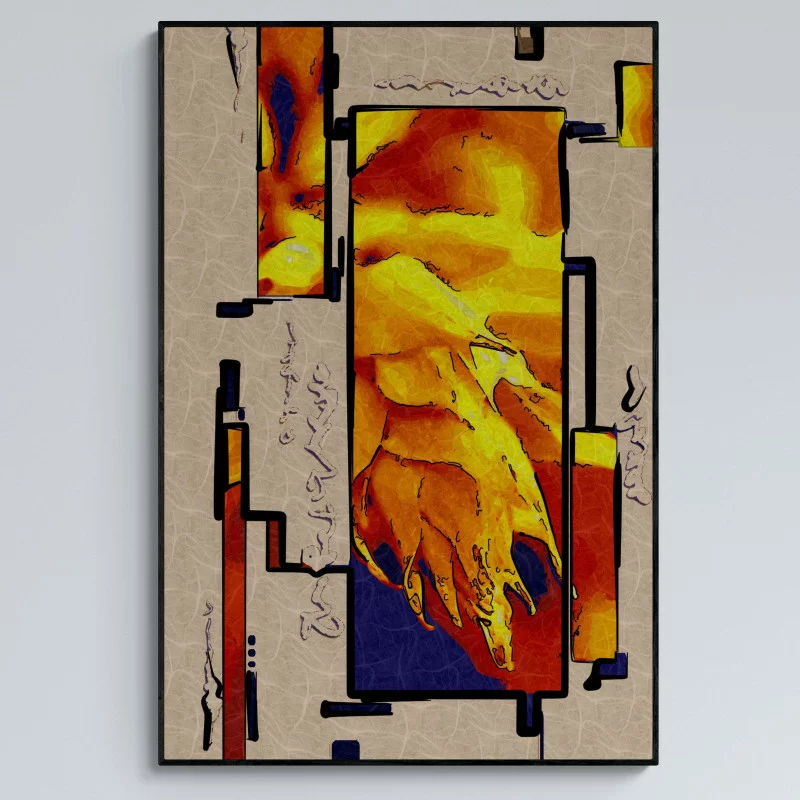 Obraz w ramie 80x120 - Ognista Abstrakcja - obrazek 1