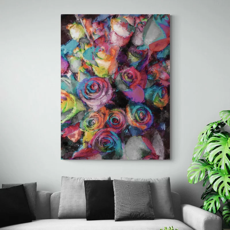 Obraz kolorowe kwiaty róże