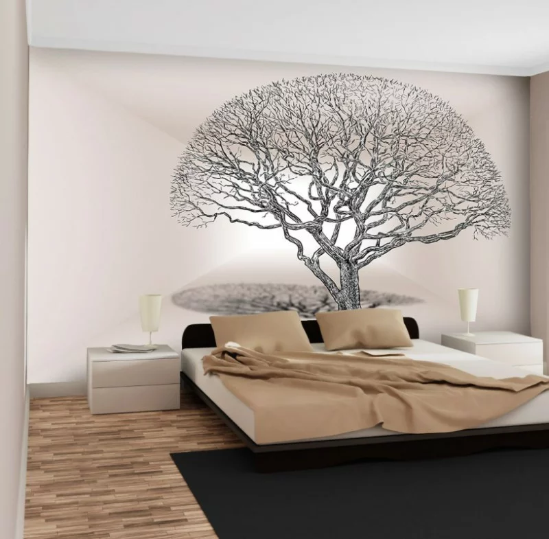 Fototapeta 3D do sypialni - drzewo w tunelu - obrazek 1
