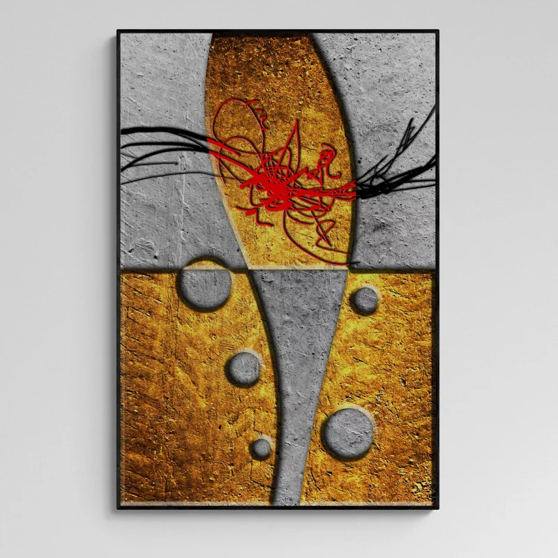Obraz w ramie 80x120 - Złota Abstrakcja - obrazek 1