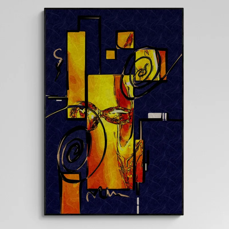 Obraz w ramie 80x120 - Złota Abstrakcja - obrazek 1