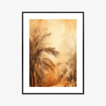 Plakat w ramie - tropikalne palmy w kolorze pustyni - obrazek 3
