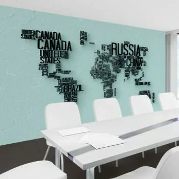 Fototapeta 3D mapa świata turkus