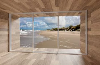 Fototapeta 3D do salonu - dom nad morzem - obrazek 2