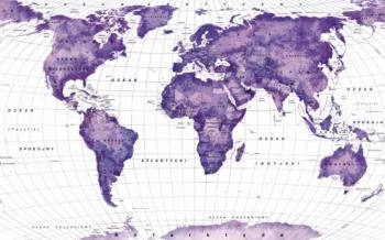 Fototapeta - ametystowa mapa świata po polsku - obrazek 2