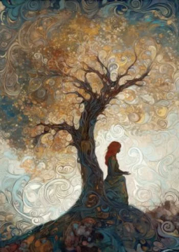 Plakat w ramie - kobieta i drzewo życia - obrazek 2