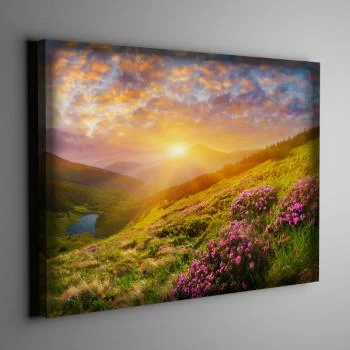 Obraz LED 45x30cm - piękny pejzaż górski