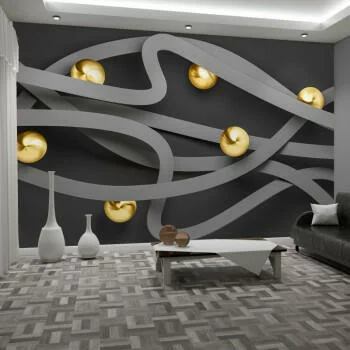 Fototapeta 3D szare wstążki
