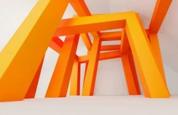Fototapeta na wymiar 3D - pomarańczowa konstrukcja