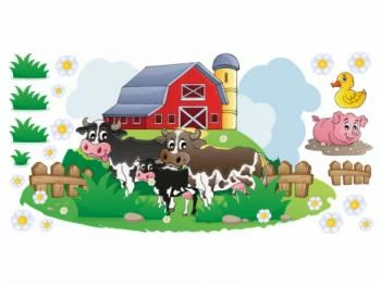 Naklejka na ścianę dla dzieci - krówki