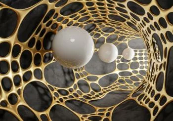 Fototapeta 3D - abstrakcyjny tunel z białymi kulami