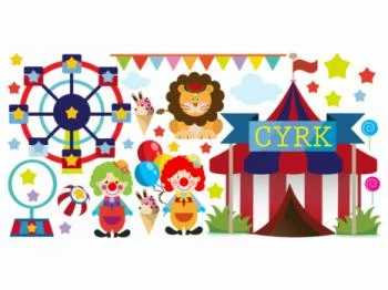 Naklejka na ścianę dla dzieci - cyrk