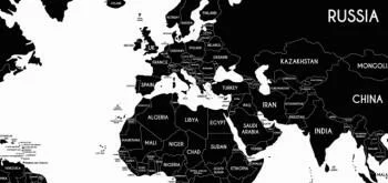 Obraz mapa świata czarno-biała - obrazek 2