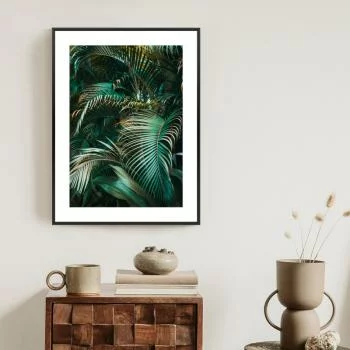 Plakat w ramie - gęste liście palmowe palmy