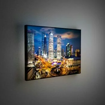 Obraz podświetlany LED - rondo w Shanghai