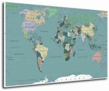 Obraz na wymiar - mapa świata w języku polskim