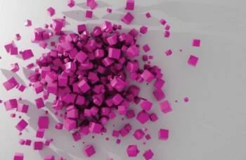 Fototapeta 3D - rozsypane różowe kostki - obrazek 2