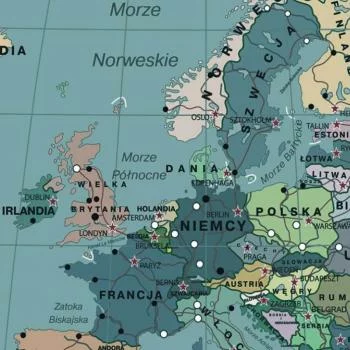 Obraz na wymiar - mapa świata w języku polskim - obrazek 2