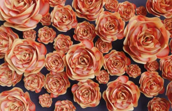 Fototapeta 3D bukiet papierowych kwiatów