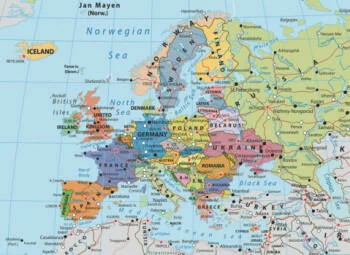 Fototapeta na wymiar - Mapa Europy