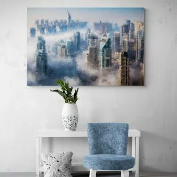 Obraz na ścianę - malowana panorama Dubaju
