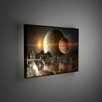 Obraz podświetlany LED - planety fantasy
