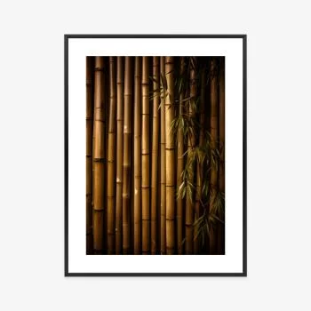 Plakat w ramie - bambusowa ściana - obrazek 3