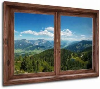 Obraz okno 3D - widok na góry