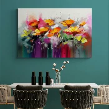 Obraz z kwiatami - abstrakcja