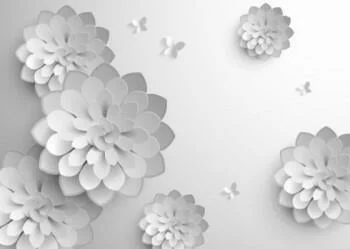 Fototapeta na wymiar 3D - kwiatki i motyle - obrazek 2