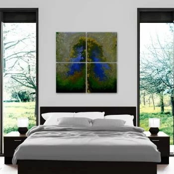 Obraz 4-elementowy - niebieskie drzewo - obrazek 2