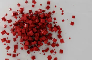 Fototapeta 3D - rozsypane czerwone kostki
