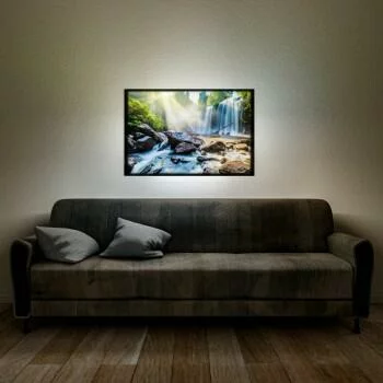 Obraz podświetlany LED - tropikalny wodospad
