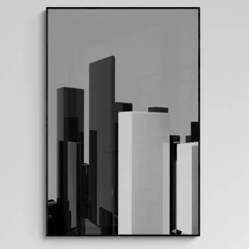 Obraz w ramie - nowoczesna architektura w czerni i bieli