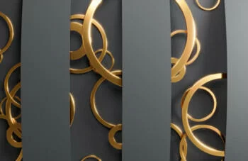 Fototapeta 3D złote obręcze - obrazek 2