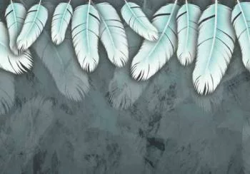 Fototapeta 3D - turkusowe pióra
