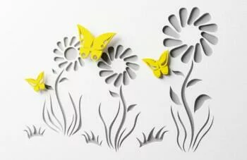 Fototapeta 3D kwiaty wycinanka - obrazek 2