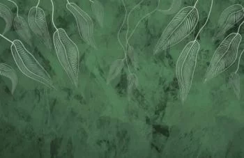 Fototapeta 3D liście - butelkowa zieleń