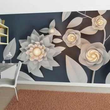 Fototapeta 3D - świetliste kwiaty