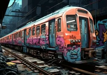 Fototapeta graffiti pociąg - obrazek 2